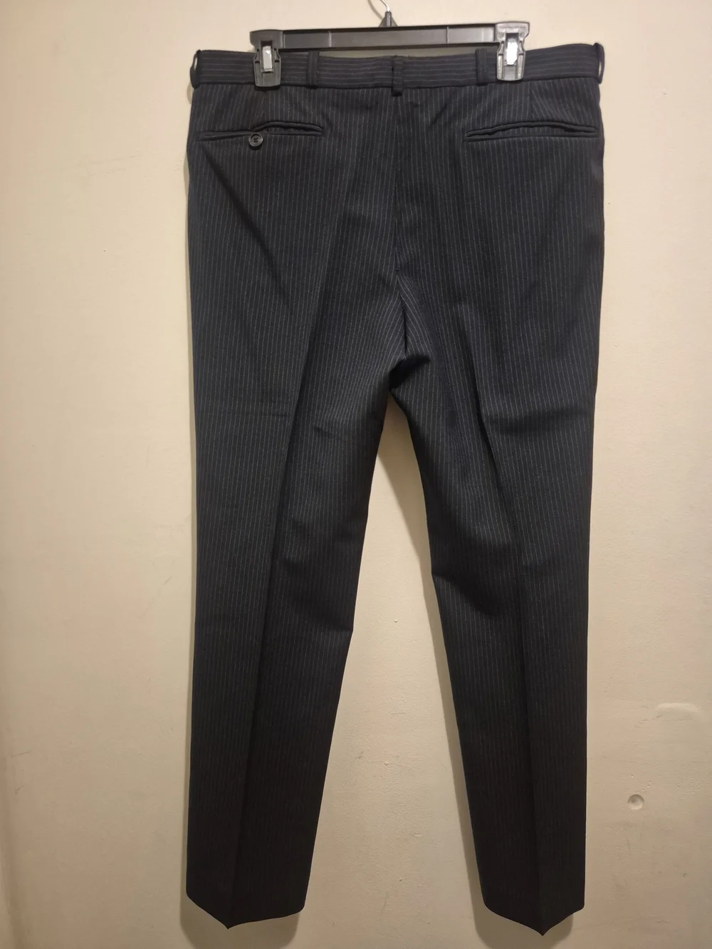 Vintage Men's Navy Pinstripe Two-Button Suit Jacket and Pants